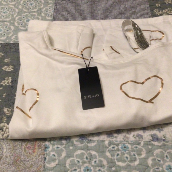 - HP💝Print sequin heart one shoulder blouse … - Picture 4 of 6